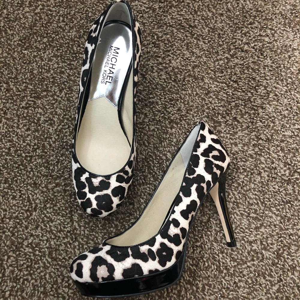 Michael Kors Cow Print Heels, Sz 6.5